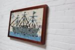 Folk Art USS Constitution Mixed Media Sea Glass Mosaic on Board - Image 2