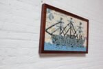 Folk Art USS Constitution Mixed Media Sea Glass Mosaic on Board - Image 3
