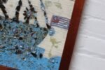 Folk Art USS Constitution Mixed Media Sea Glass Mosaic on Board - Image 12