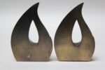 Pair of Modernist Brass "Flame" Bookends Designed by Ben Seibel for Jenfredware - Image 5