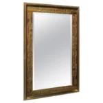 Vintage Acid-Etched Brass Wall Mirror by Bernhard Rohne for Mastercraft