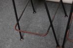Set of Three Vintage Modernist Maple and Wrought Iron Bar Stools - Image 27