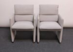 Pair of Vintage Preview Accent Chairs on Brass Caster Wheels - Image 4