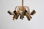 Mid-Century Italian Murano Glass and Brass "Lily Leaf" Chandelier by Franco Luce - Image 15