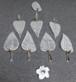 Mid-Century Italian Murano Glass and Brass "Lily Leaf" Chandelier by Franco Luce - Image 25