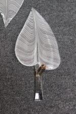 Mid-Century Italian Murano Glass and Brass "Lily Leaf" Chandelier by Franco Luce - Image 26