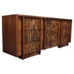Vintage Brutalist Lane "Pueblo" Polychromed Dresser / Chest of Drawers in Oak
