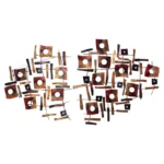 Mixed Metal Torch-Cut Curtis Jere Two-Piece Geometric Wall Sculpture