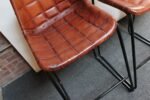 Set of Three Italian Vintage Leatherette and Wrought Iron Barstools - Image 39