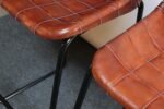 Set of Three Italian Vintage Leatherette and Wrought Iron Barstools - Image 34