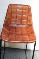 Set of Three Italian Vintage Leatherette and Wrought Iron Barstools - Image 30