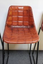 Set of Three Italian Vintage Leatherette and Wrought Iron Barstools - Image 29