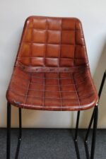 Set of Three Italian Vintage Leatherette and Wrought Iron Barstools - Image 28