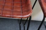 Set of Three Italian Vintage Leatherette and Wrought Iron Barstools - Image 27