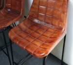 Set of Three Italian Vintage Leatherette and Wrought Iron Barstools - Image 23