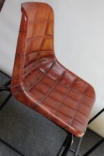 Set of Three Italian Vintage Leatherette and Wrought Iron Barstools - Image 21