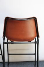Set of Three Vintage Italian Steel and Iron Barstools with Leatherette Seats - Image 32