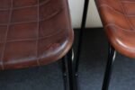 Set of Three Vintage Italian Steel and Iron Barstools with Leatherette Seats - Image 24