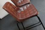 Set of Three Vintage Italian Steel and Iron Barstools with Leatherette Seats - Image 13