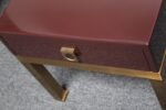 Pair of French Moderne Lacquered Mahogany and Brass Nightstands by Guy Lefèvre - Image 21