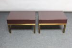 Pair of French Moderne Lacquered Mahogany and Brass Nightstands by Guy Lefèvre - Image 9