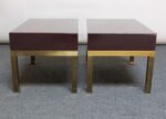 Pair of French Moderne Lacquered Mahogany and Brass Nightstands by Guy Lefèvre - Image 8