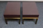 Pair of French Moderne Lacquered Mahogany and Brass Nightstands by Guy Lefèvre - Image 5