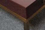 Pair of French Moderne Lacquered Mahogany and Brass Nightstands by Guy Lefèvre - Image 22