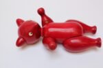 Vintage Italian Articulated Jointed Red Wooden Bear - Image 2