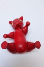 Vintage Italian Articulated Jointed Red Wooden Bear - Image 3