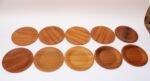 Set of Ten Danish Modern Teak Dinner Plates by Langva - Image 2