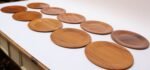 Set of Ten Danish Modern Teak Dinner Plates by Langva - Image 3