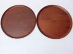 Collection of Four Large Swedish Modern Round Teak Trays - Image 3
