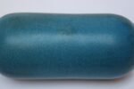 Scandinavian Modern Cerulean Stoneware "Bullet" Bud Vase - Image 18