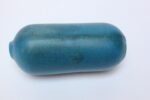 Scandinavian Modern Cerulean Stoneware "Bullet" Bud Vase - Image 16