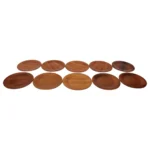Set of Ten Danish Modern Teak Dinner Plates by Langva