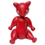 Vintage Italian Articulated Jointed Red Wooden Bear