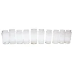 Single French Antique Blown Cylindrical Clear Glass Jar, Ten Available