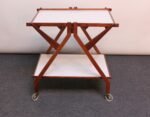Italian Modernist Two-Tier Walnut Bar Cart/Trolley on Casters - Image 3