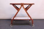 Italian Modernist Two-Tier Walnut Bar Cart/Trolley on Casters - Image 8