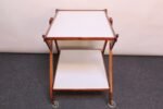 Italian Modernist Two-Tier Walnut Bar Cart/Trolley on Casters - Image 6