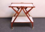 Italian Modernist Two-Tier Walnut Bar Cart/Trolley on Casters - Image 7