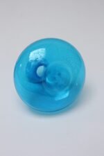 Petite Murano Blown Striated Turquoise Glass Bottle With Stopper - Image 4