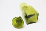 Vintage Chartreuse Green Blown Glass Decanter With Stopper - Image 4