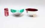 Set of Two Mid-Century Reed and Barton "Color Clad" Green and Ruby Red Silver-Plated Bowls - Image 5