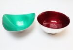 Set of Two Mid-Century Reed and Barton "Color Clad" Green and Ruby Red Silver-Plated Bowls - Image 4