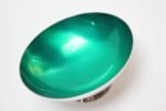 1960s Small Danish Modern Silver-Plated and Green Enameled Decorative Bowl by Meka - Image 7
