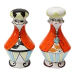Mid-Century Italian Modern "King and Queen" Ceramic Salt and Pepper Shakers