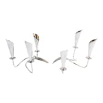 Pair of Danish Modern Silver-Plated Calla Lily Candle Holders by Hans Jensen