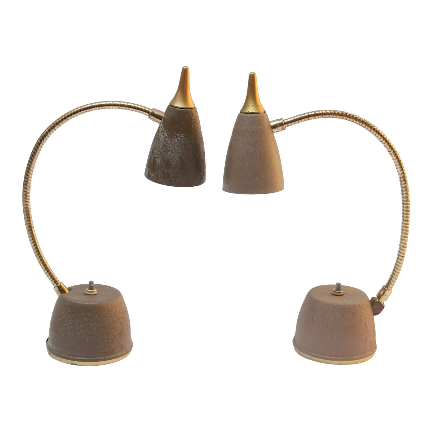 Two small brass table lamps, 1950s